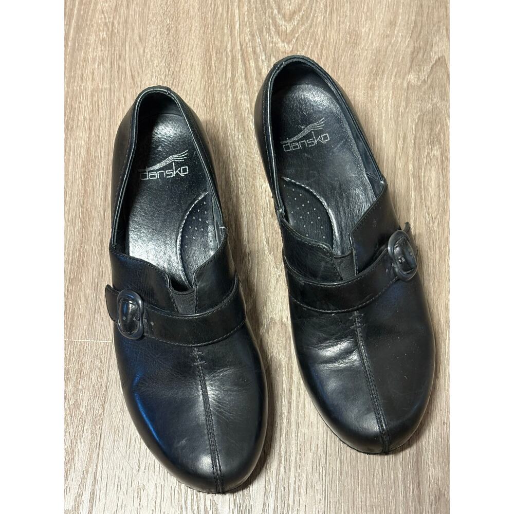 Dansko Shoes Women’s  38 Tamara  Slip On Wedge Clogs 4800020200 Black Leather